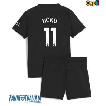 Manchester City Jeremy Doku #11 Echipament de Fotbal Replică 2025-26 Copii Deplasare (+ Șorturi)